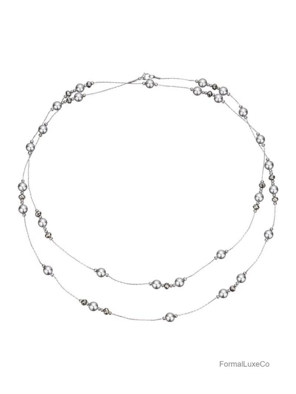 18K Gold Plated Long Layered Pearl Necklace, Opera Length Sweater Chain, Faux